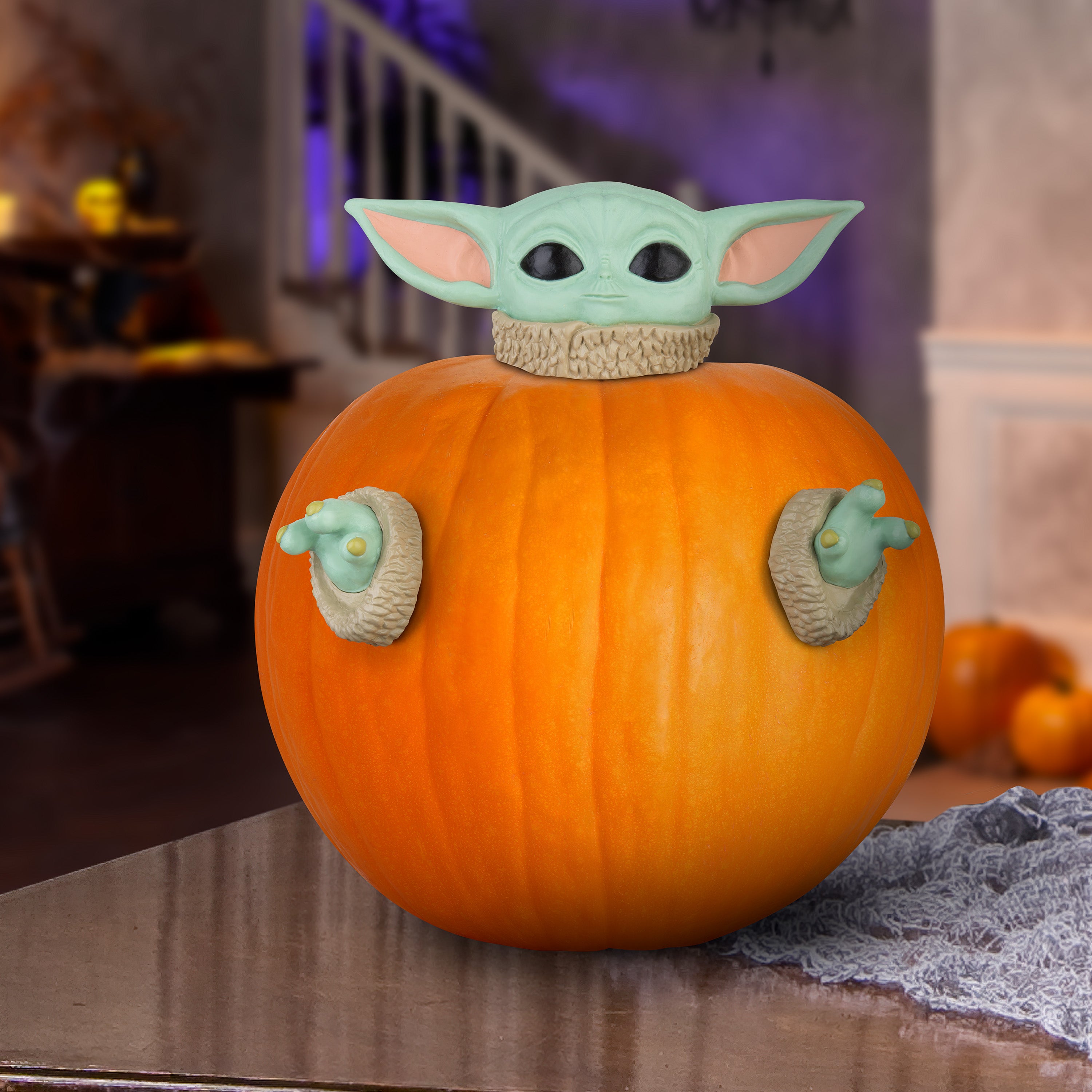 Gemmy Pumpkin Push Ins The Child Star Wars, green