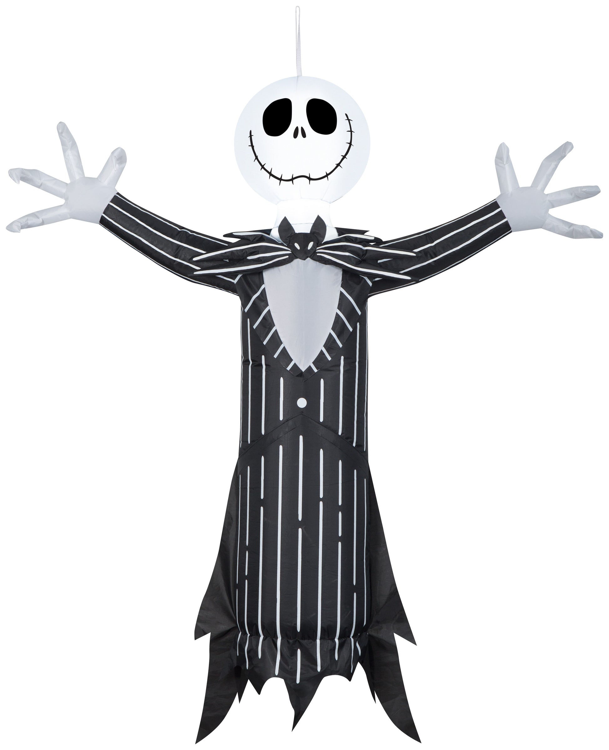 Inflatable Hanging Jack Skellington, 4 ft Tall, black