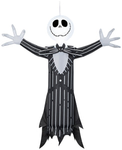 Gemmy Airblown Inflatable Hanging Jack Skellington, 4 ft Tall, black