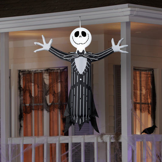 Inflatable Hanging Jack Skellington, 4 ft Tall, black lifestyle