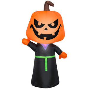 Gemmy Halloween Inflatable Jack O' Lantern Reaper , 3.5 ft Tall, Multi