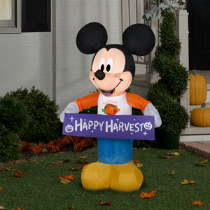 Gemmy Airblown Harvest Mickey Mouse Disney, 3.5 ft Tall, Multicolored