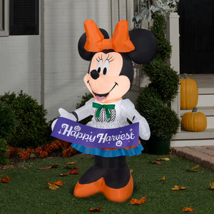 Gemmy Airblown Harvest Minnie Mouse Disney, 3.5 ft Tall, Multicolored