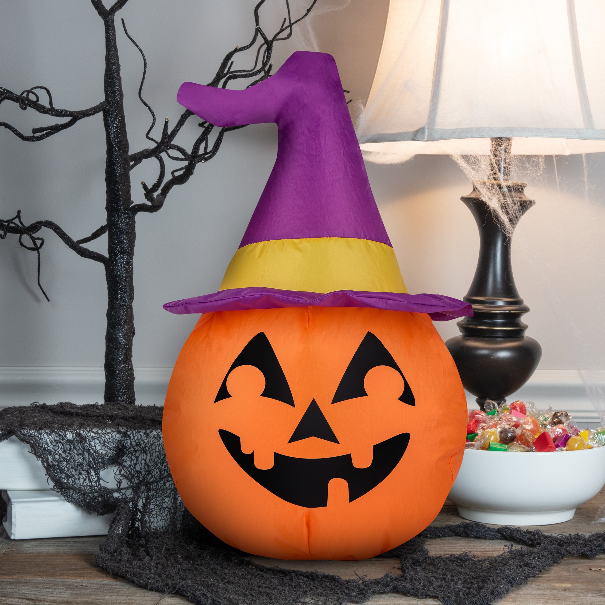 Airdorable Jack o' Lantern w/Purple Hat, 1.5 ft Tall lifestyle