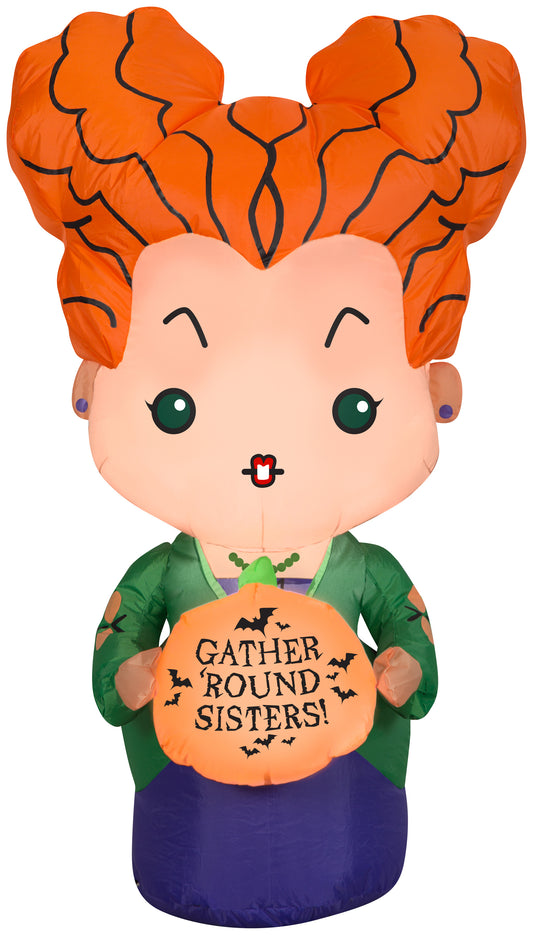 Inflatable Hocus Pocus Winifred, 3.5 ft Tall, Orange