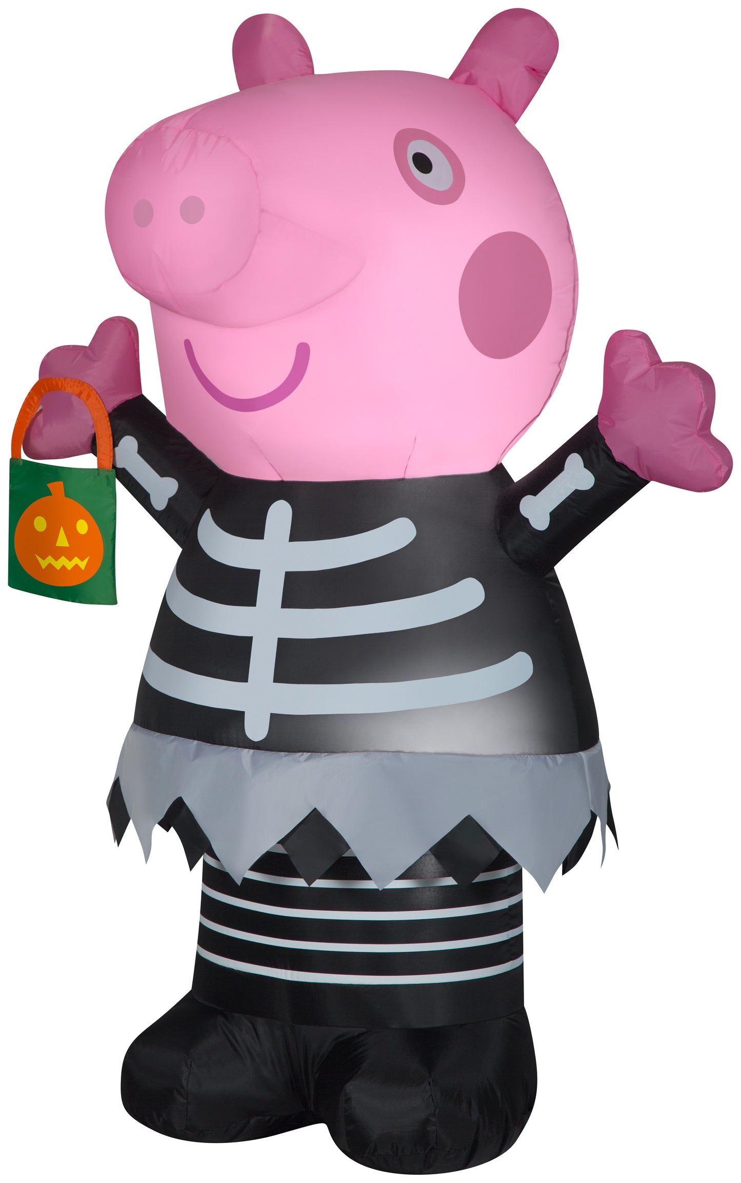Inflatable Peppa Pig in Skeleton Costume, 4.5 ft Tall