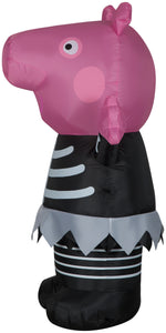 Gemmy Airblown Inflatable Peppa Pig in Skeleton Costume, 4.5 ft Tall, Pink