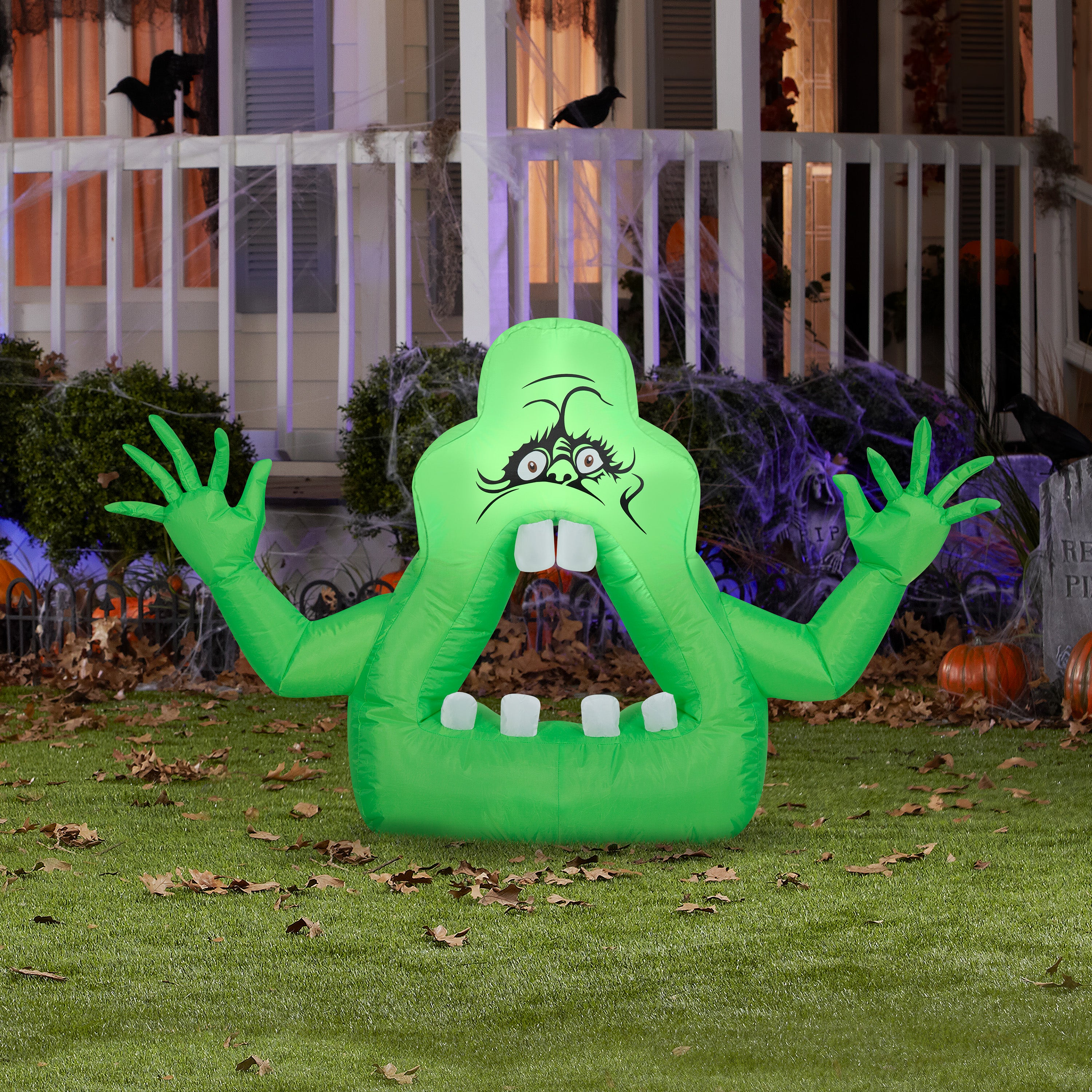 Gemmy Airblown Cutie Slimer Ghost Ghostbusters, 2.5 ft Tall, green