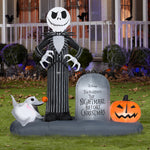 Load image into Gallery viewer, Gemmy Airblown Jack Skellington Halloween Town Scene Disney, 6 ft Tall, Multi
