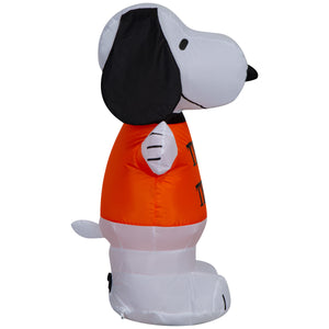 Gemmy Airblown Inflatable Snoopy in Trick or Treat Shirt w/ Woodstock Peanuts, 3 ft Tall, Multicolored