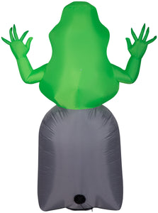 Gemmy Airblown Inflatable Ghostbusters Slimer with Tombstone, 5 ft Tall, green