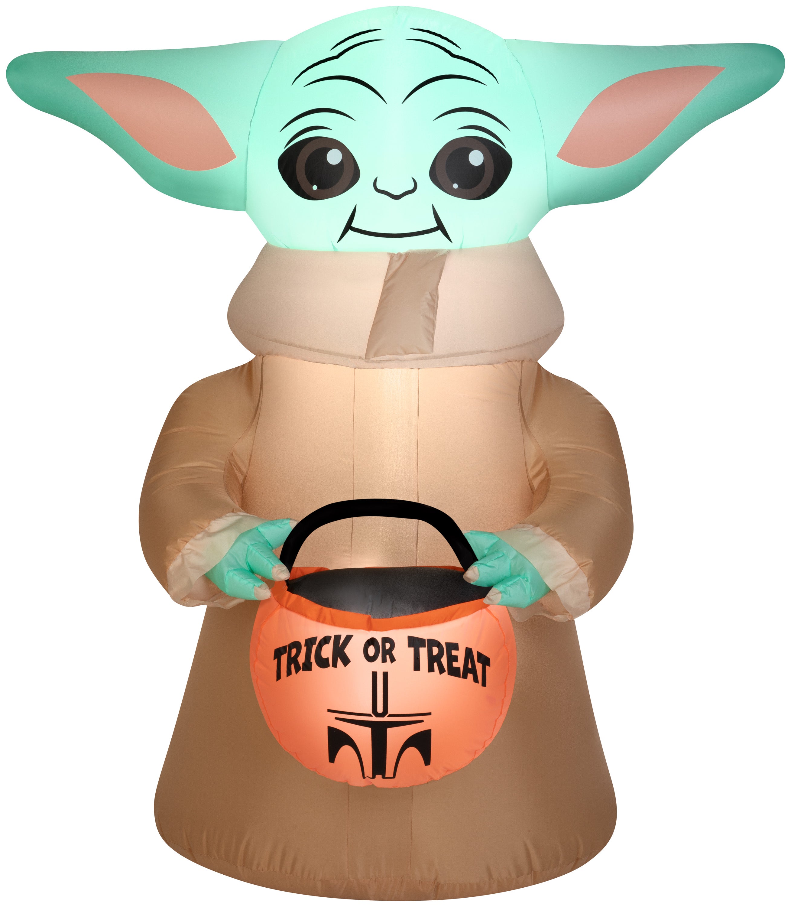 Gemmy Airblown Inflatable Grogu™ with Treat Bag, 4.5 ft Tall, brown