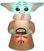 Load image into Gallery viewer, Gemmy Airblown Inflatable Grogu™ with Treat Bag, 4.5 ft Tall, brown
