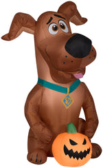 Load image into Gallery viewer, Gemmy Airblown Inflatable SCOOB with Pumpkin, 5 ft Tall, brown
