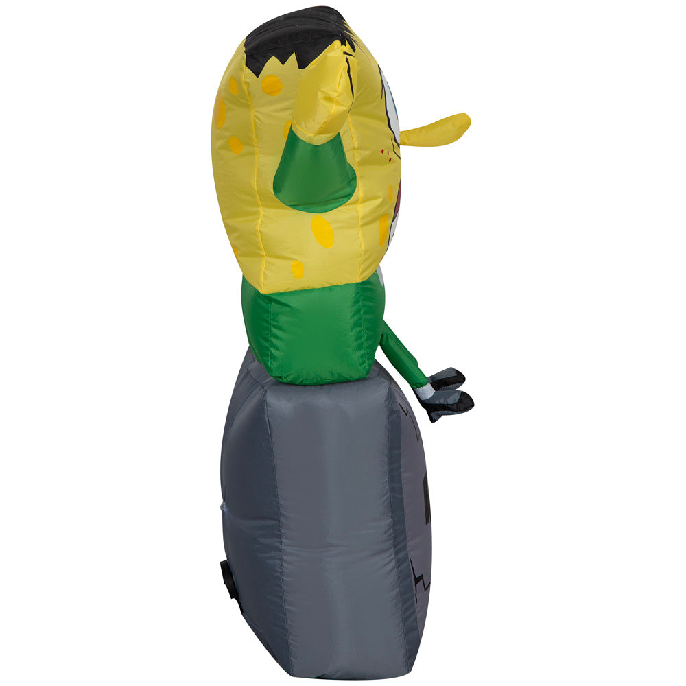 Gemmy Airblown SpongeBob as Monster on Tombstone Nick, 3 ft Tall, Multi