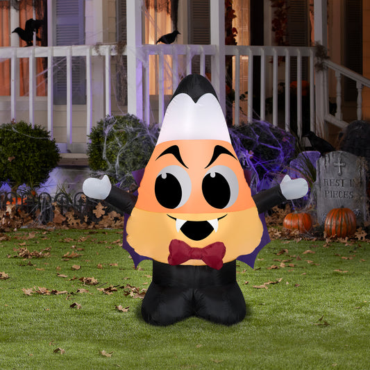 Inflatable Candy Corn Vampire, 3.5 ft Tall, orange lifestyle