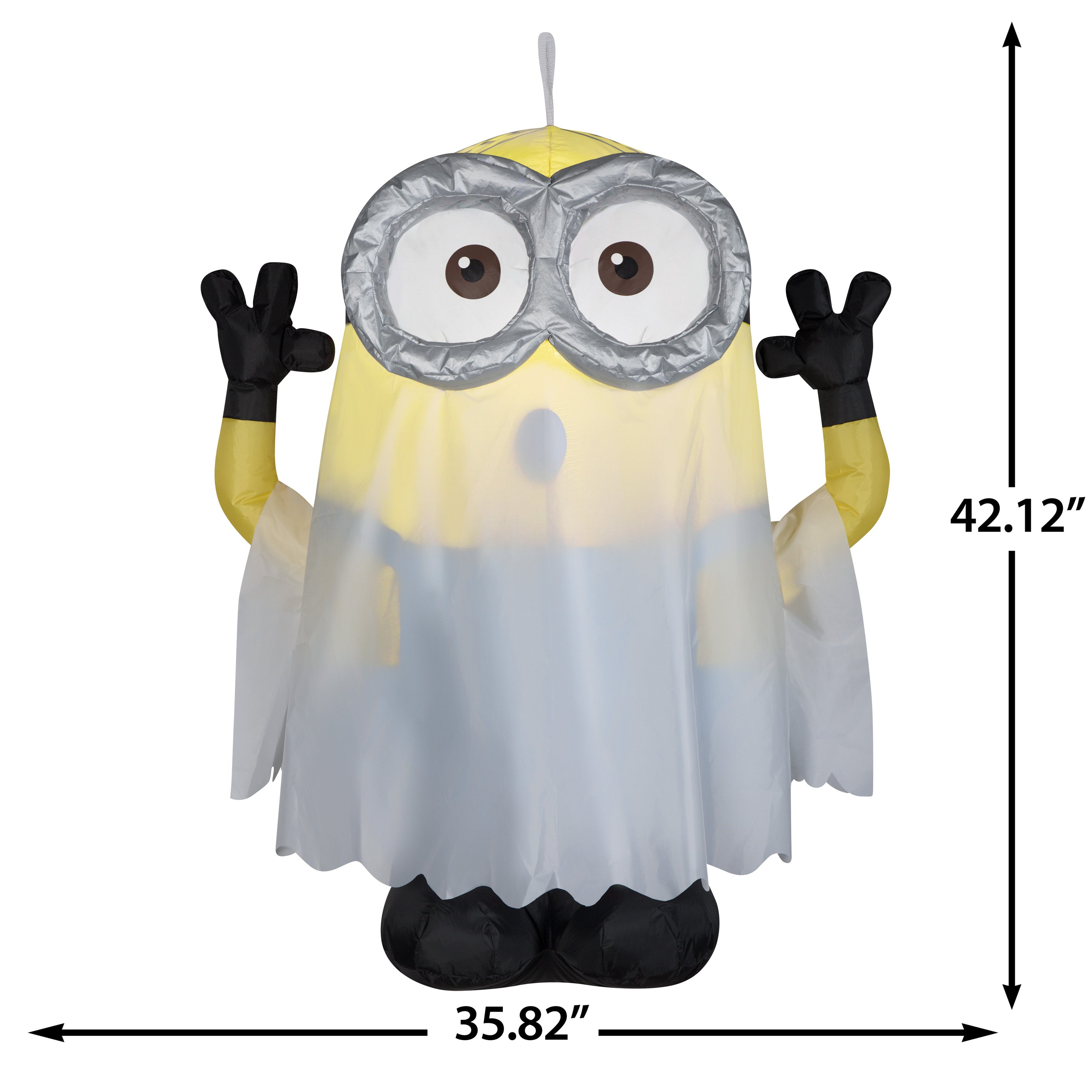 Gemmy Airblown Inflatable Hanging Minion as Ghost Universal, 3.5 ft Tall, Multicolored