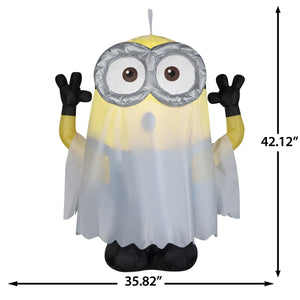 Gemmy Airblown Inflatable Hanging Minion as Ghost Universal, 3.5 ft Tall, Multicolored