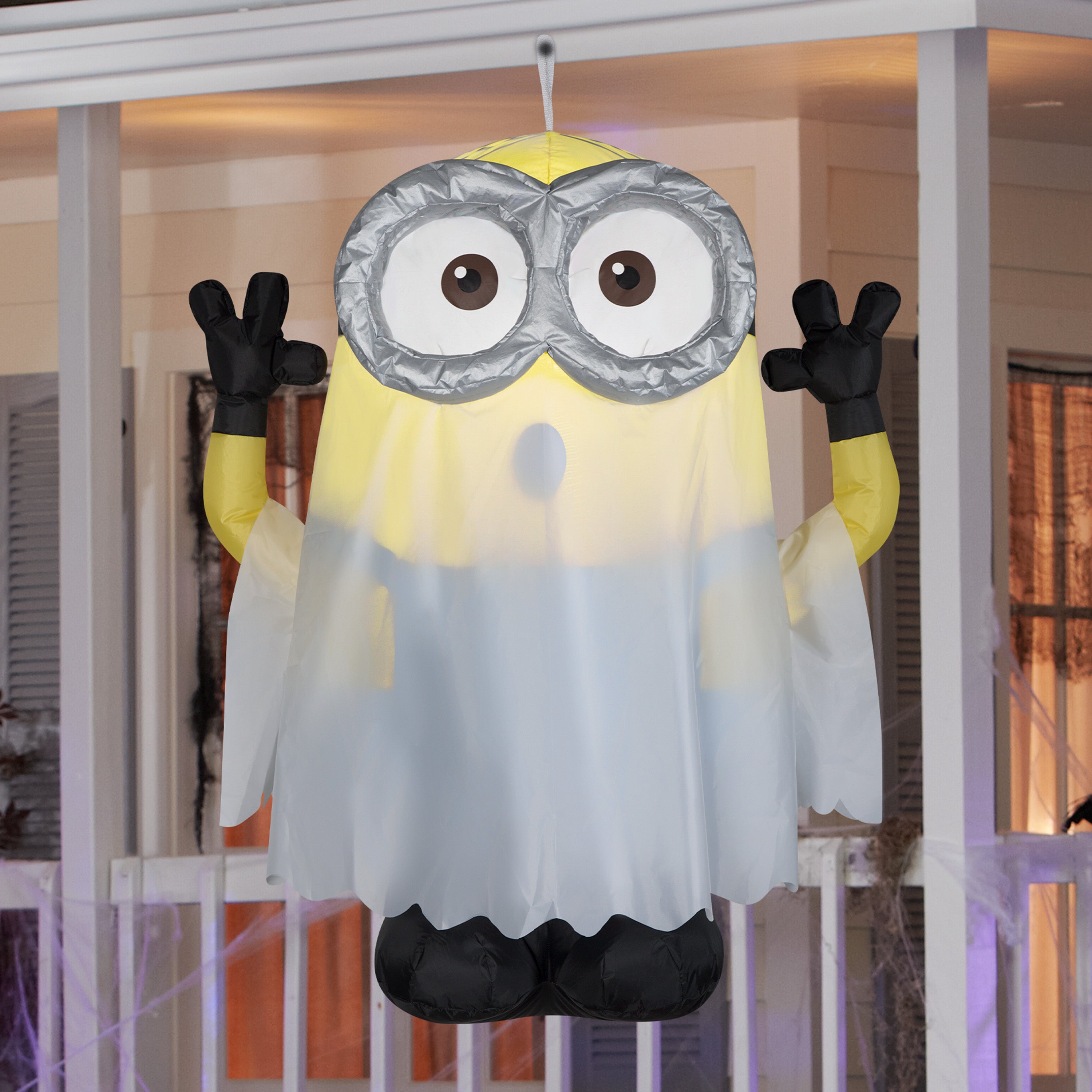Gemmy Airblown Inflatable Hanging Minion as Ghost Universal, 3.5 ft Tall, Multicolored