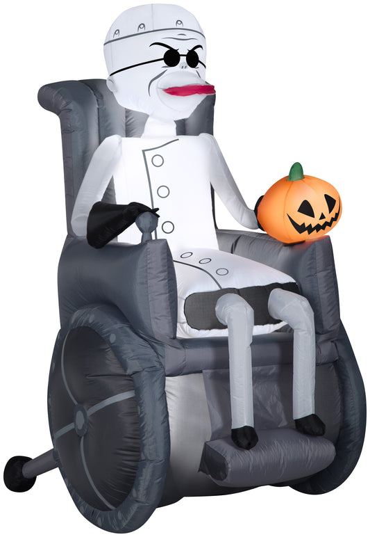 Inflatable Dr. Finkelstein with Pumpkin, 5.5 ft Tall, grey