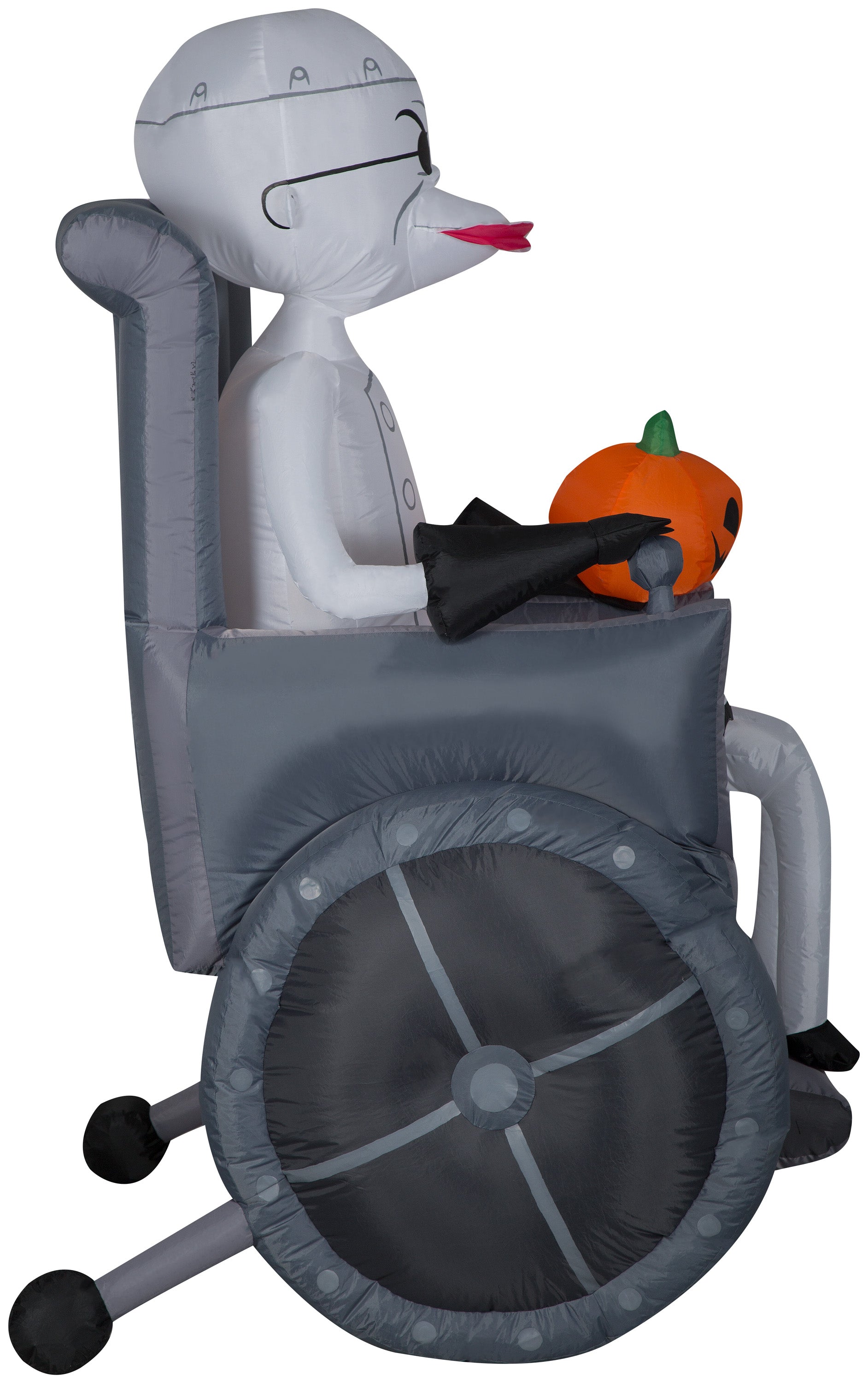 Inflatable Dr. Finkelstein with Pumpkin, 5.5 ft Tall, grey image 3