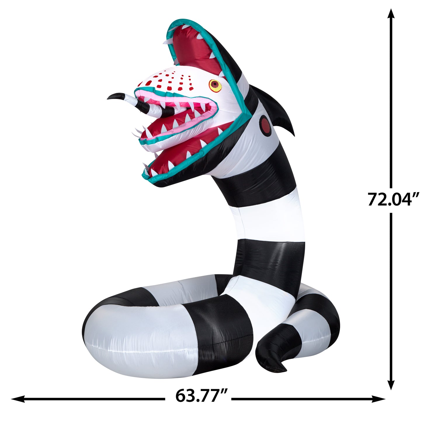 Inflatable Sandworm S LG WB, 6 ft Tall dimensions