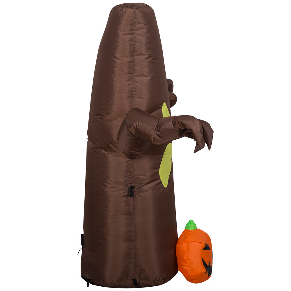 Gemmy Airblown Inflatable Brown Tree w/Yellow Face & JOL , 3.5 ft Tall, Multi