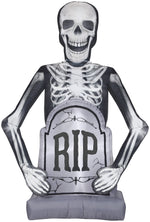 Load image into Gallery viewer, Gemmy Photorealistic Airblown Skeleton w/Tombstone Giant, 10 ft Tall, Multicolored
