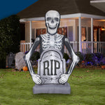 Load image into Gallery viewer, Gemmy Photorealistic Airblown Skeleton w/Tombstone Giant, 10 ft Tall, Multicolored
