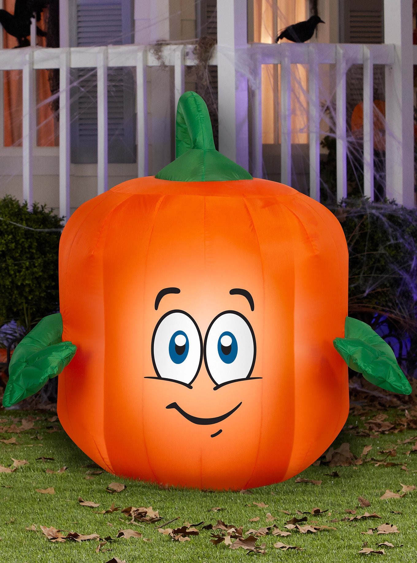 Gemmy Halloween Inflatable Spookley the Square Pumpkin, 3.5 ft Tall