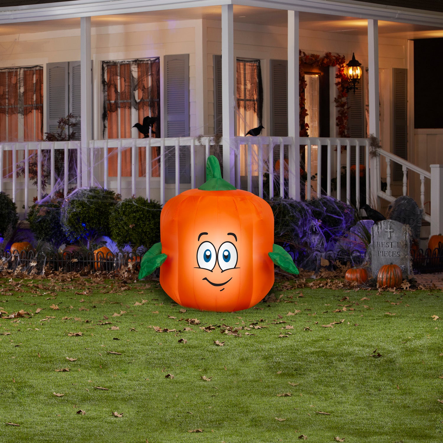 Halloween Inflatable Spookley the Square Pumpkin, 3.5 ft Tall lifestyle
