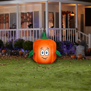 Gemmy Halloween Inflatable Spookley the Square Pumpkin, 3.5 ft Tall