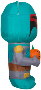 Gemmy Airblown Inflatable Boba Fett with Pumpkin, 3.5 ft Tall, green