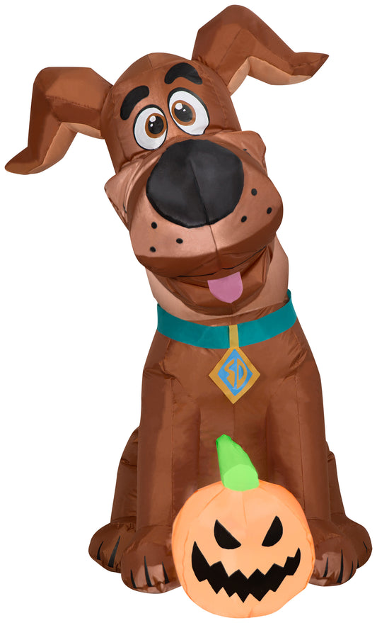 Inflatable SCOOB with Pumpkin, 3.5 ft Tall, brown