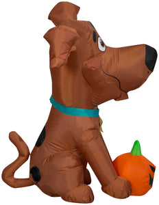 Gemmy Airblown Inflatable SCOOB with Pumpkin, 3.5 ft Tall, brown