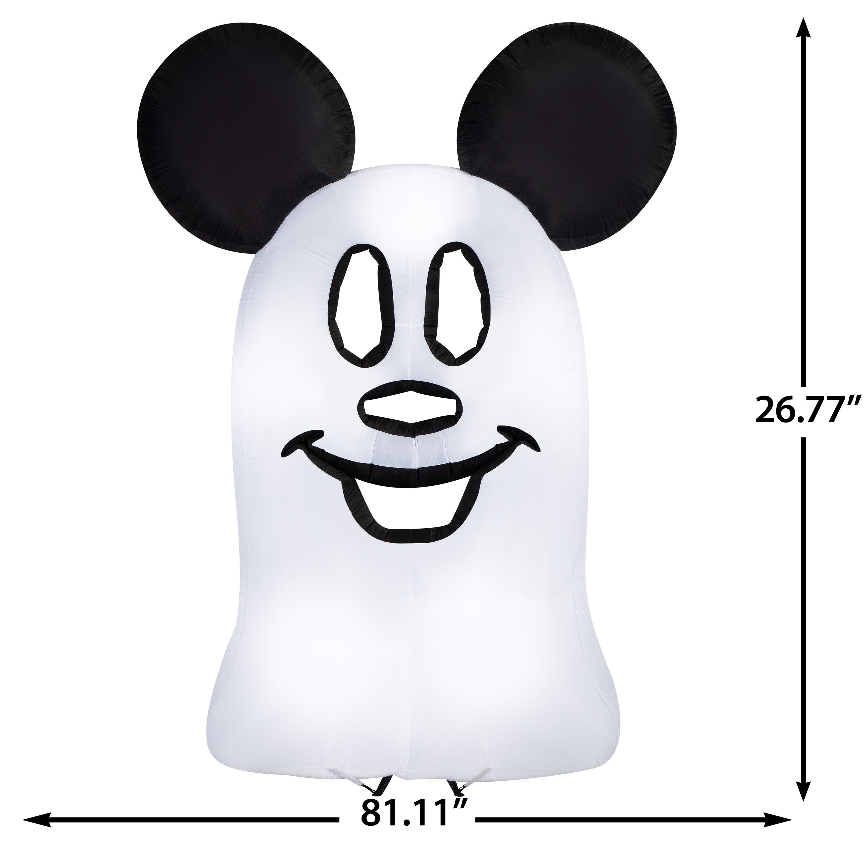 Gemmy Airblown Inflatable Flat Mickey Ghost Giant Disney, 9.5 ft Tall, Multicolored
