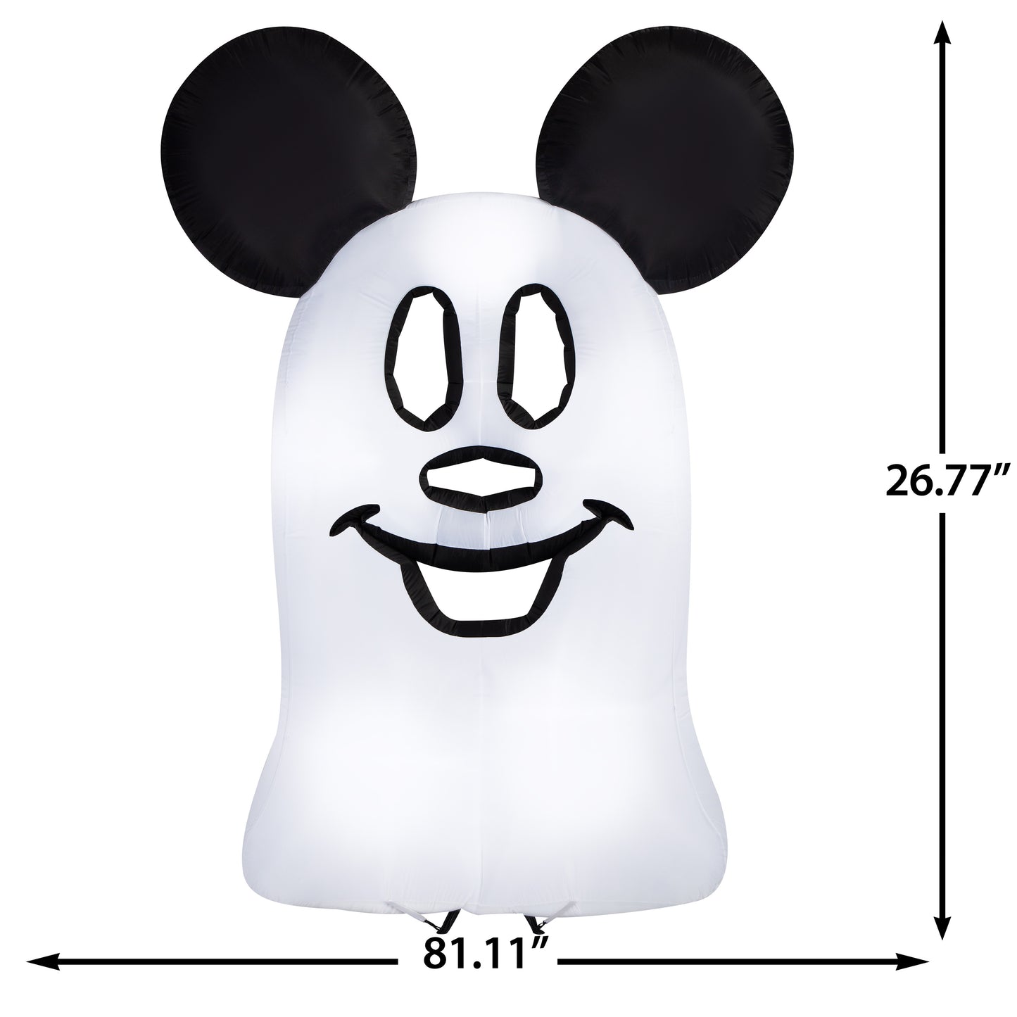 Gemmy Airblown Inflatable Flat Mickey Ghost Giant Disney, 9.5 ft Tall, Multicolored