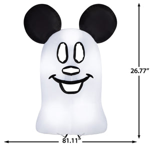 Gemmy Airblown Inflatable Flat Mickey Ghost Giant Disney, 9.5 ft Tall, Multicolored