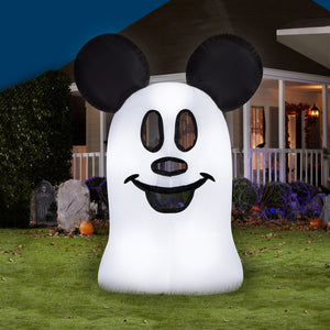 Gemmy Airblown Inflatable Flat Mickey Ghost Giant Disney, 9.5 ft Tall, Multicolored