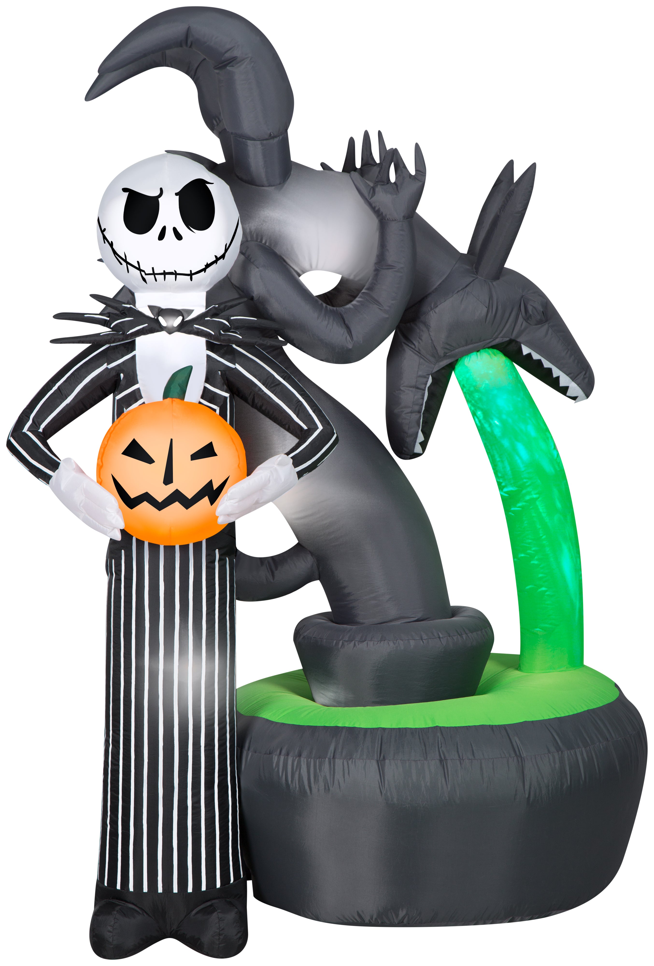 Gemmy Projection Airblown Jack Skellington w/Kaleidoscope Fountain Scene Disney, 6 ft Tall, Multi