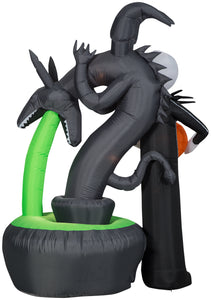 Gemmy Projection Airblown Jack Skellington w/Kaleidoscope Fountain Scene Disney, 6 ft Tall, Multi