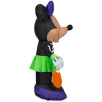 Load image into Gallery viewer, Disney Minnie Mouse Halloween Inflatable in Skeleton Costume with Pumpkin Treat Bag, 3.5-Ft Lighted Yard Decor for Indoor or Outdoor Use
