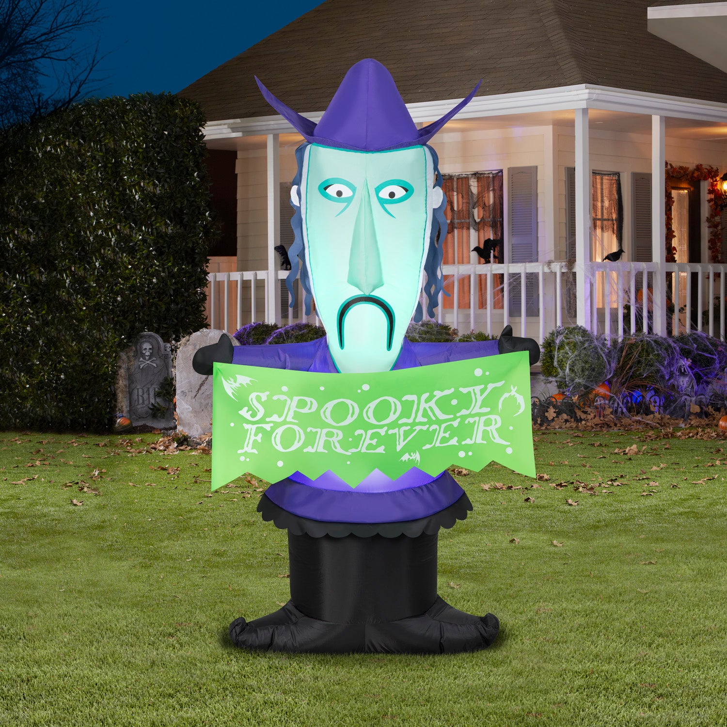 Gemmy Halloween Inflatable Shock with Banner, 5 ft Tall, Multi