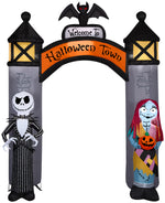 Load image into Gallery viewer, Gemmy Airblown NBC Welcome to Halloween Town Archway Disney, 8.5 ft Tall, Grey
