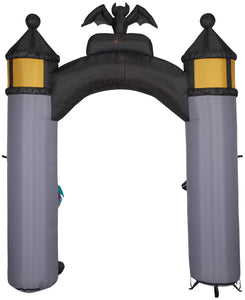 Gemmy Airblown NBC Welcome to Halloween Town Archway Disney, 8.5 ft Tall, Grey