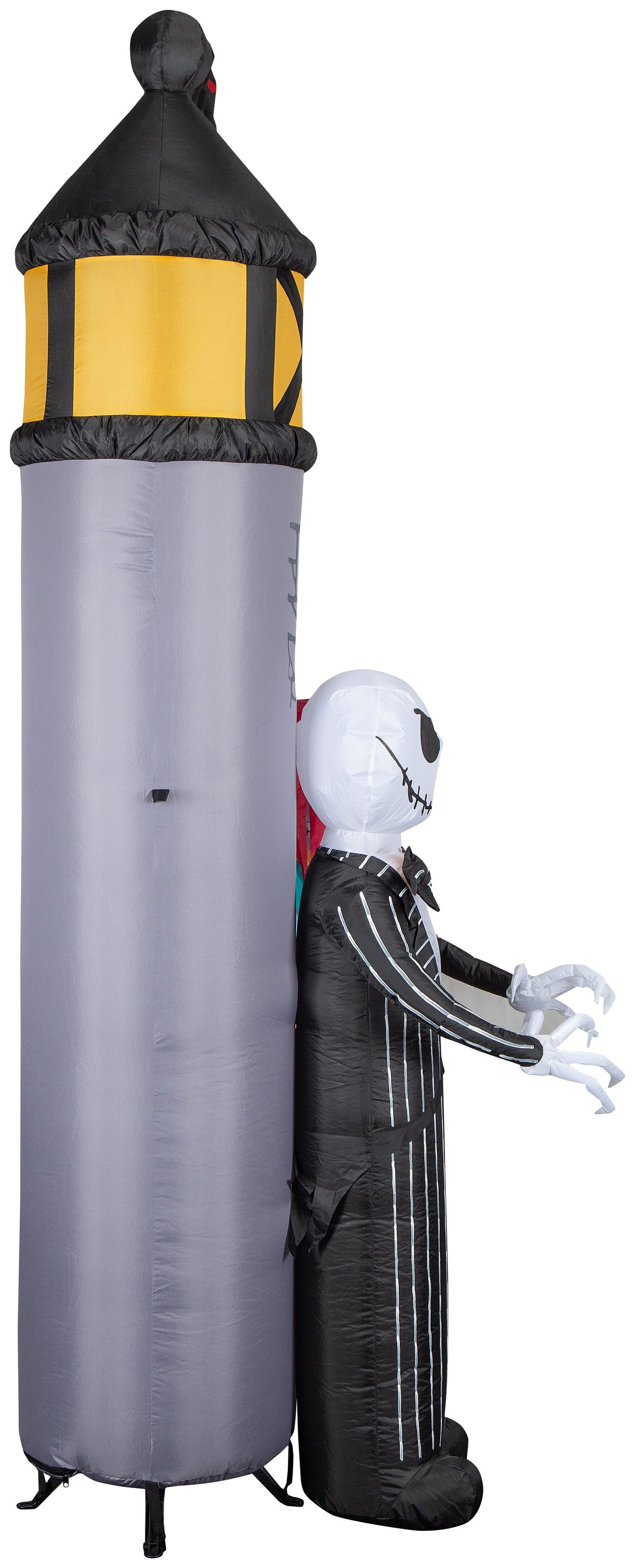 Gemmy Airblown NBC Welcome to Halloween Town Archway Disney, 8.5 ft Tall, Grey