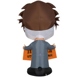 Load image into Gallery viewer, Gemmy Halloween Inflatable Michael Myers with Banner, 5 ft Tall, Multi
