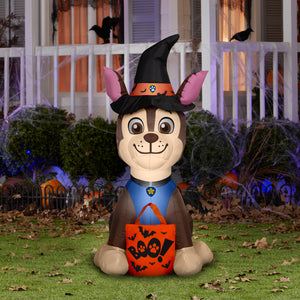 Gemmy Airblown Chase in Witch Costume Nick, 3.5 ft Tall, Multi