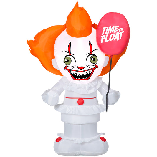 Inflatable Stylized Pennywise w/Paper Boat Balloon WB, 5 ft Tall