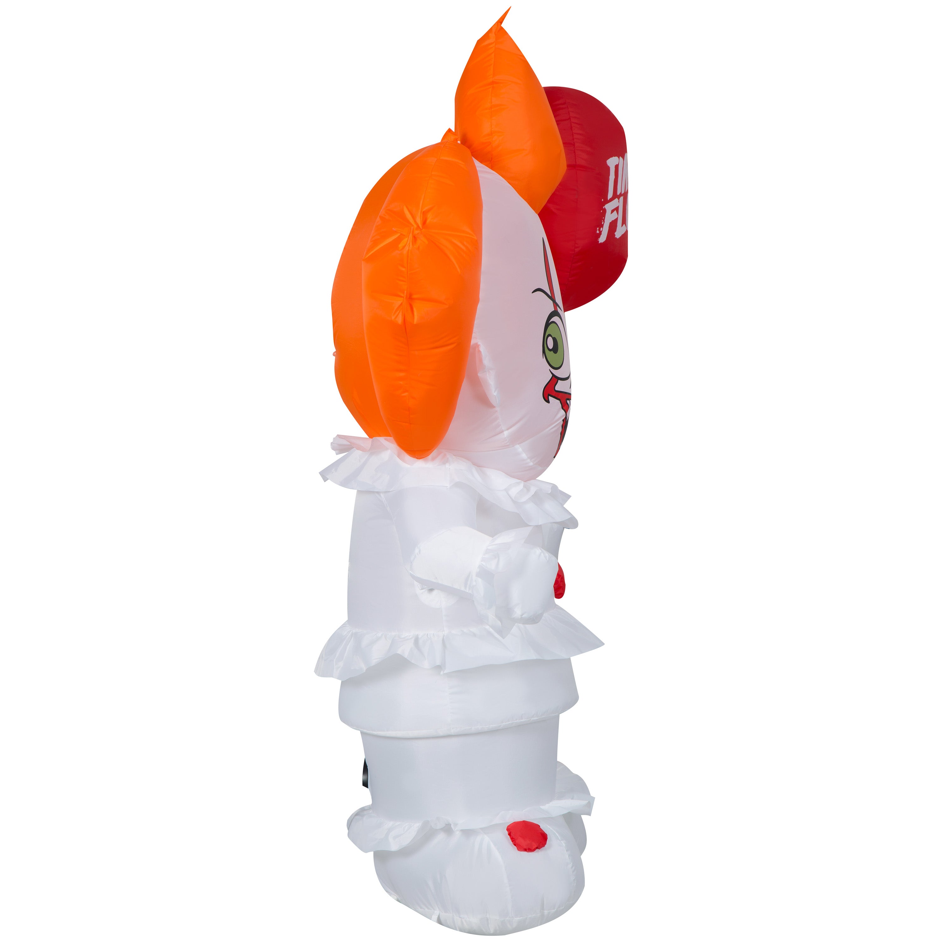 Gemmy Airblown Inflatable Stylized Pennywise w/Paper Boat Balloon WB, 5 ft Tall, Multi